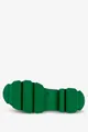Czarne botki z gumami damskie na zielonej podeszwie casu g22wx4-b