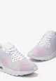 Biało-Różowe Sznurowane Sneakersy na Air Podeszwie Azorilda