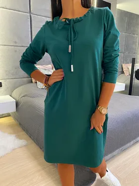 Zielona Sukienka z Kieszeniami