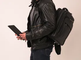 Skórzany Plecak męski, na laptopa 15,6" Lincoln Park, Czarny