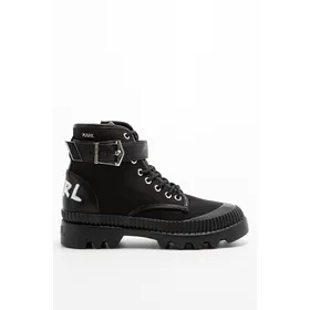 Buty Karl LAGERFELD TREKKA II Ankle Strap Boot Mix Black Lthr &amp; Textile KL42551-400 BLACK