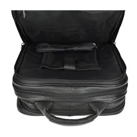 Skórzany, czarny plecak 3w1 z odpinanymi ramionami Wicker Park 15,6" oraz 17"