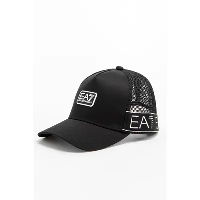 EA7 Emporio Armani Czapki z daszkiem EA7 Emporio Armani BASEBALL HAT MAN&#039;S CAP LOGO TAPE 2749922R103-00020 BLACK