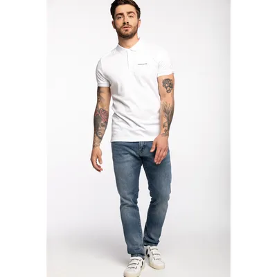 Calvin Klein Jeans Koszulka Calvin Klein Jeans MICRO BRANDING LIQUID POLO J30J317439YAF WHITE