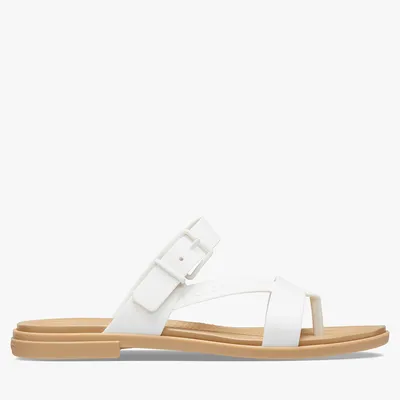 Crocs Klapki Crocs tulum toe post sandal w oyster/tan 206108-1cq beige/white