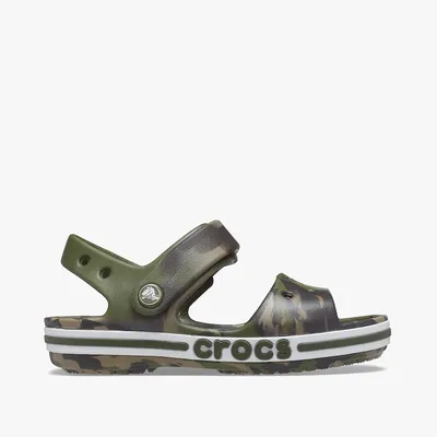 Crocs Sandały Crocs bayaband marbled sandal kids army green/multi 206816-3tc moro