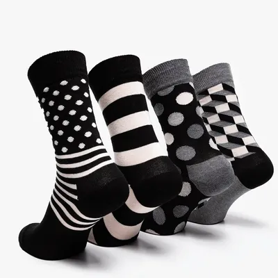 Happy Socks Skarpety Happy Socks 4-pak Classic Black White XCBW09-9100