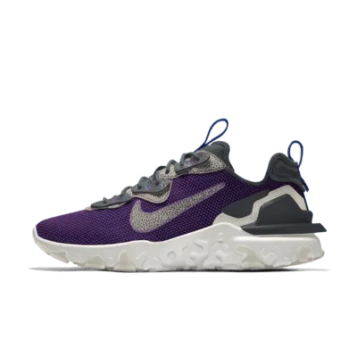 Damskie personalizowane buty lifestylowe Nike React Vision By You - Fiolet
