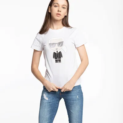 Karl Lagerfeld Koszulka Karl LAGERFELD Ikonik Karl T-Shirt 205W1705-100 WHITE