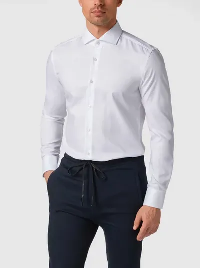 Boss BOSS Koszula biznesowa o kroju slim fit z diagonalu z bardzo długim rękawem model ‘Jason’