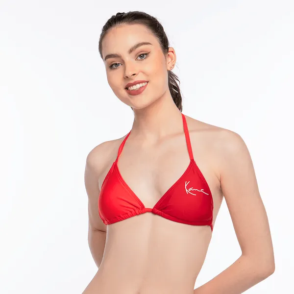 Strój kąpielowy Karl Kani KK Signature Triangle Bikini Top red 6155197 RED