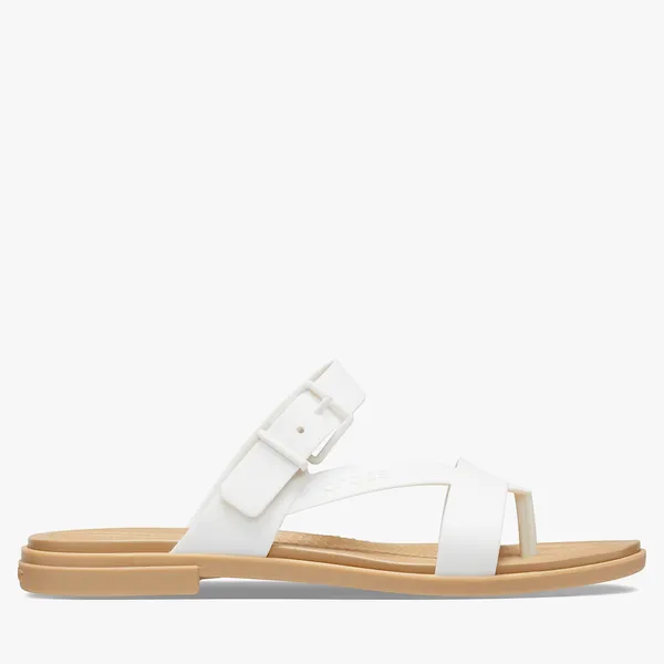Klapki Crocs tulum toe post sandal w oyster/tan 206108-1cq beige/white