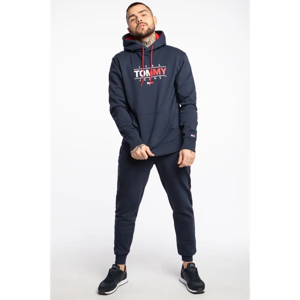 Bluza Tommy Jeans TJM ESSENTIAL GRAPHIC HOODIE NAVY