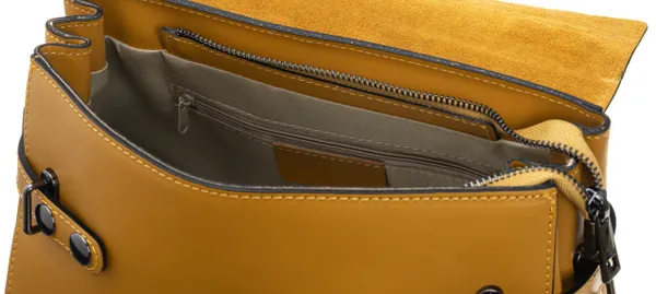 Rovicky klasyczna skórzana torebka kuferek pasek
