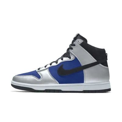 Personalizowane buty męskie Nike Dunk High By You - Niebieski