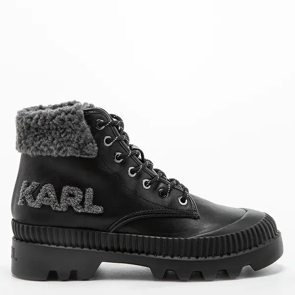 Buty Karl LAGERFELD Hiker Fleece Boot KL42555-007 BLACK