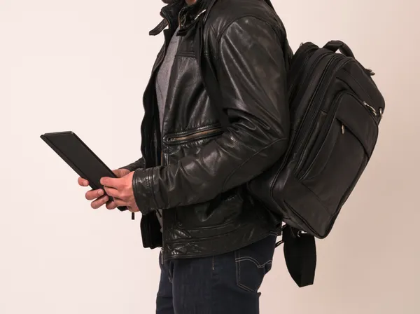 Skórzany Plecak męski, na laptopa 15,6" Lincoln Park, Czarny