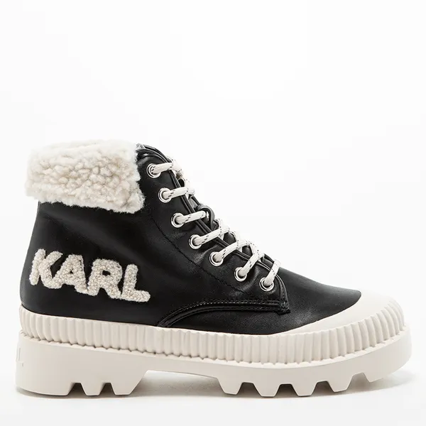 Buty Karl LAGERFELD Hiker Fleece Boot KL42555-000 BLACK/WHITE