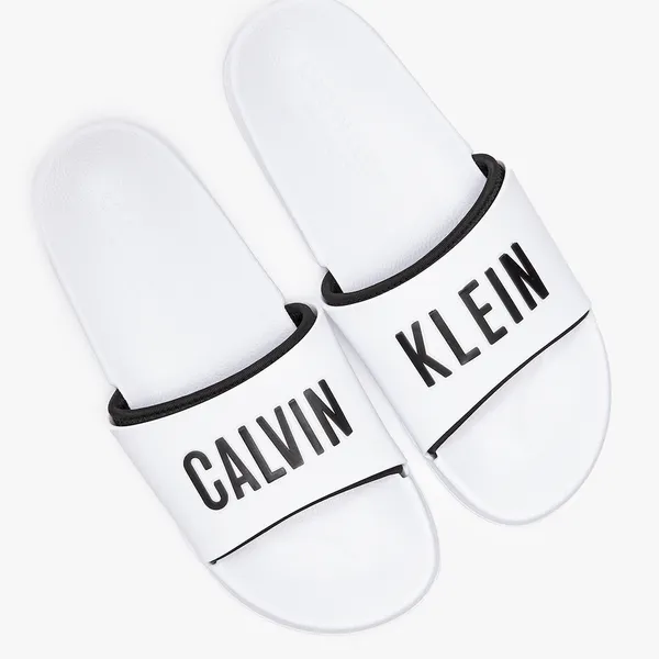 Klapki Calvin Klein SLIDE KM0KM00633YCD WHITE